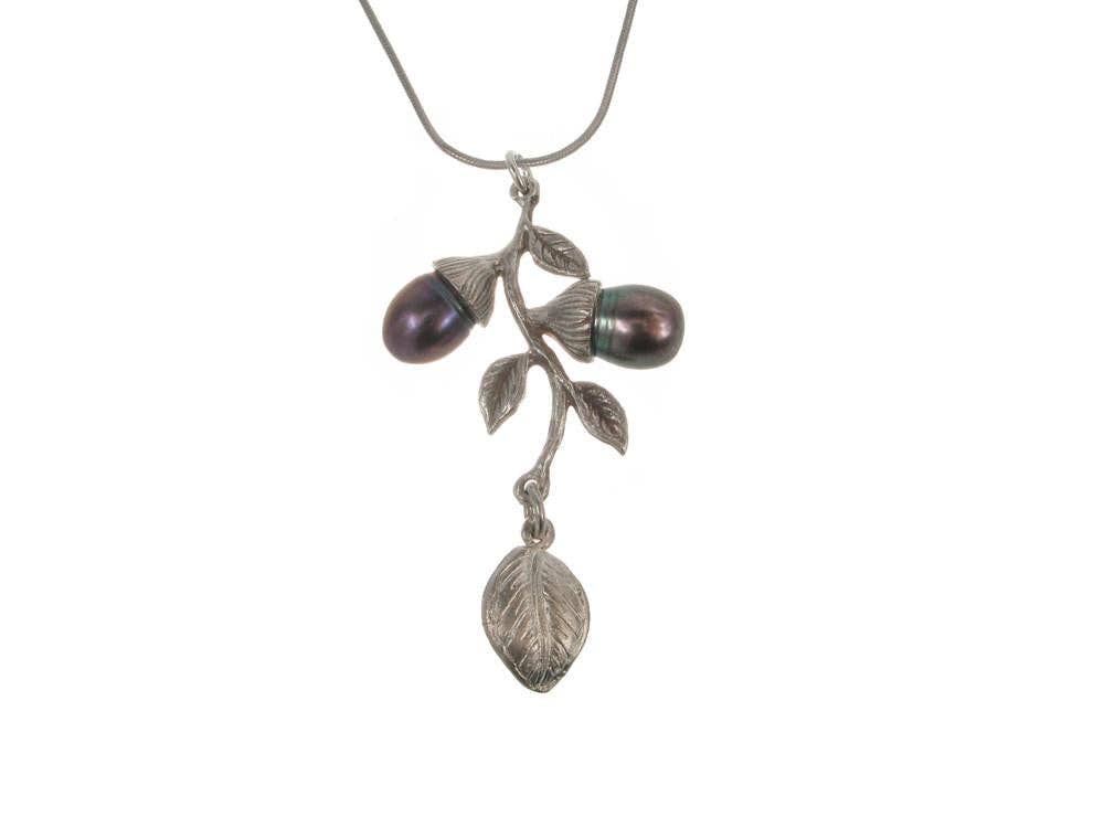 Erica Zap Designs - Wholesale Pendant/Charm Necklace - Branch Pearl & Leaf Pendant1