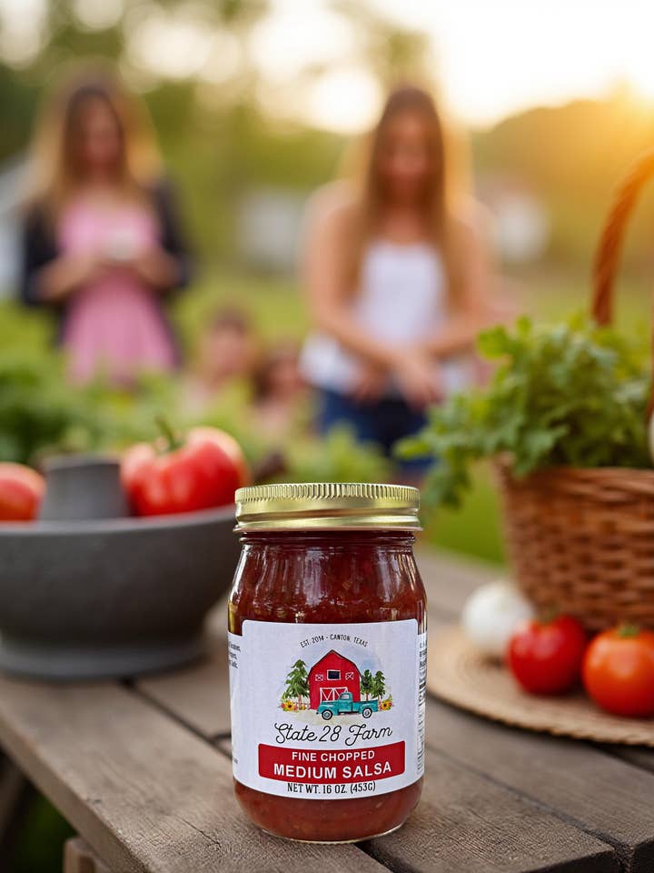 Fine Chopped Medium Salsa - 16 oz for wholesale by State 28 Farm
