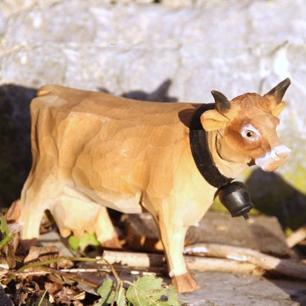 LES SCULPTEURS DU LAC - Venta al por mayor Figura decorativa - Vaca Aubrac grande de madera3