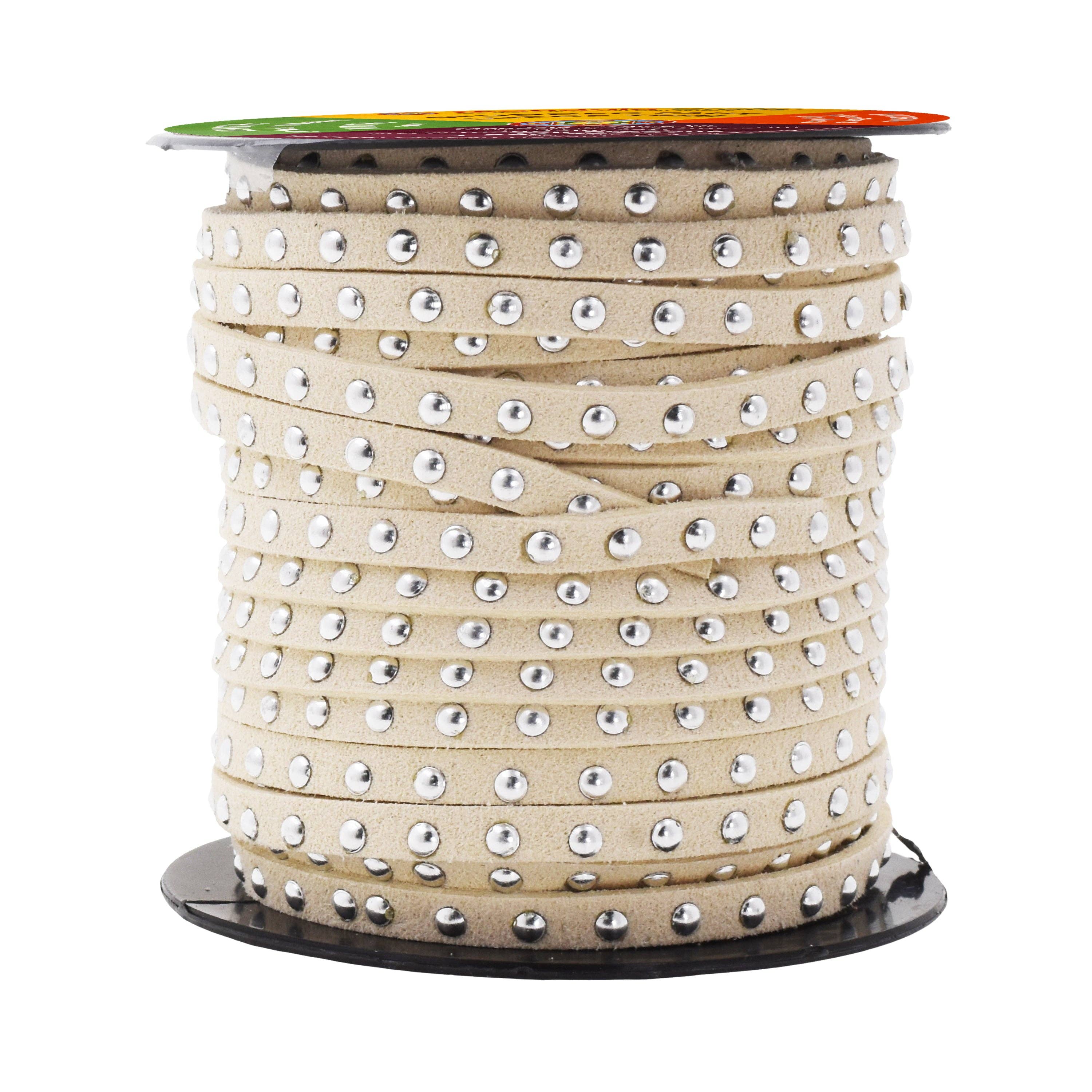 Mandala Crafts - Wholesale Craft supplies - 5mm Studded Faux Suede Cord Rope for Jewelry Making6
