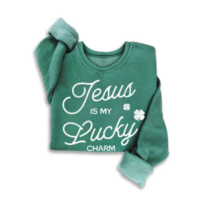 JESUS IS MY LUCKY MINERAL SWEATSHIRTS for wholesale by HRTandLUV