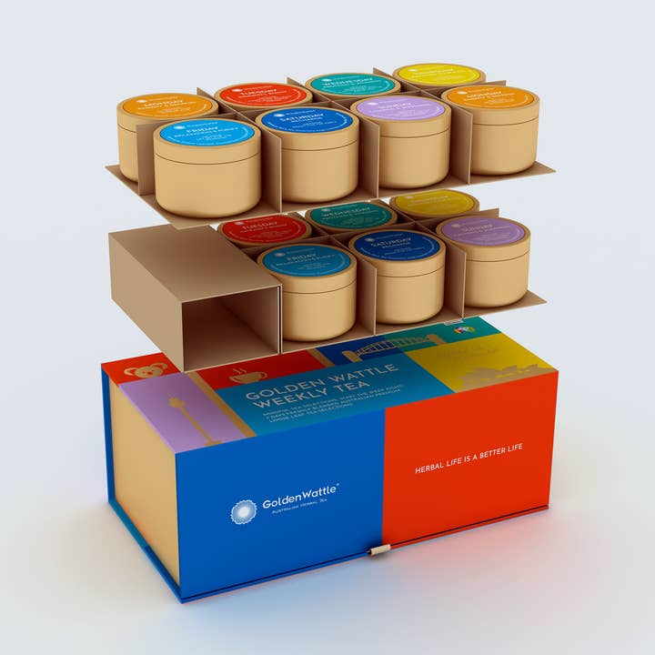 Wekelijkse theegeschenkdoos voor wholesale door Golden Wattle Tea