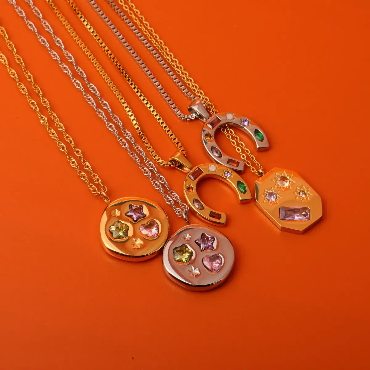 Gooddiy - Wholesale Pendant/Charm Necklace - Sun Moon Stainless Steel Plating 18k Gold Plated wholesale10