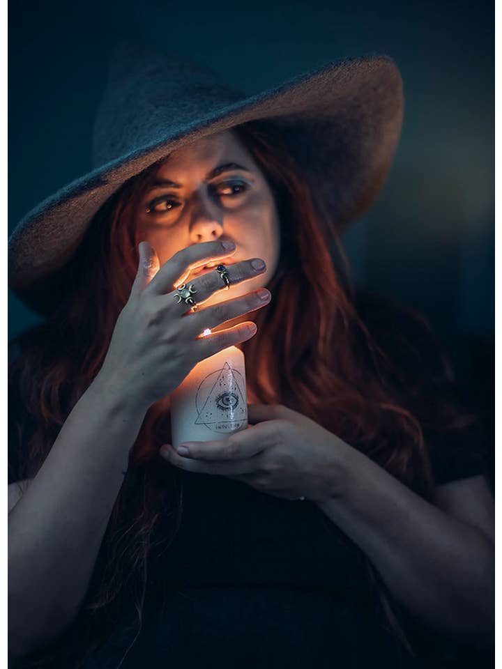 Costurero Real - Vendita all'ingrosso Costume di carnevale - Uomo - Cappello da strega mago magico piccolo nero scuro Wicca a punta in feltro3