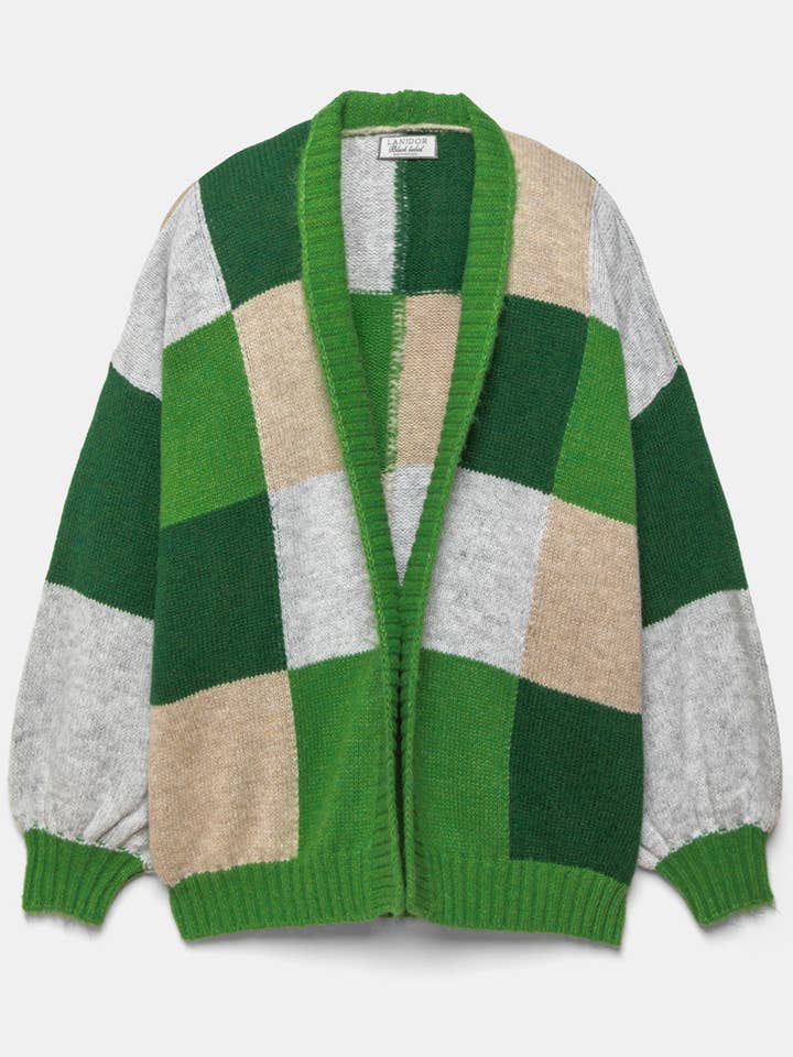 Stickad kofta med geometriskt mönster (431972-118) för wholesale av Lanidor