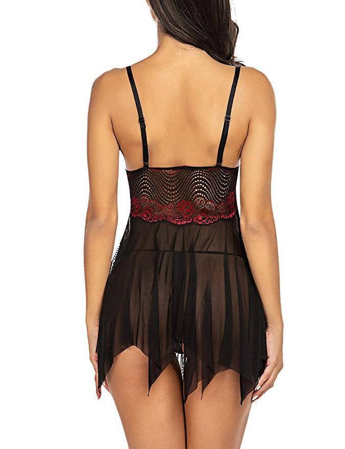 We-vibe - Wholesale Lingerie Set - Women's - Halter Mesh Nightgown Sexy Set4