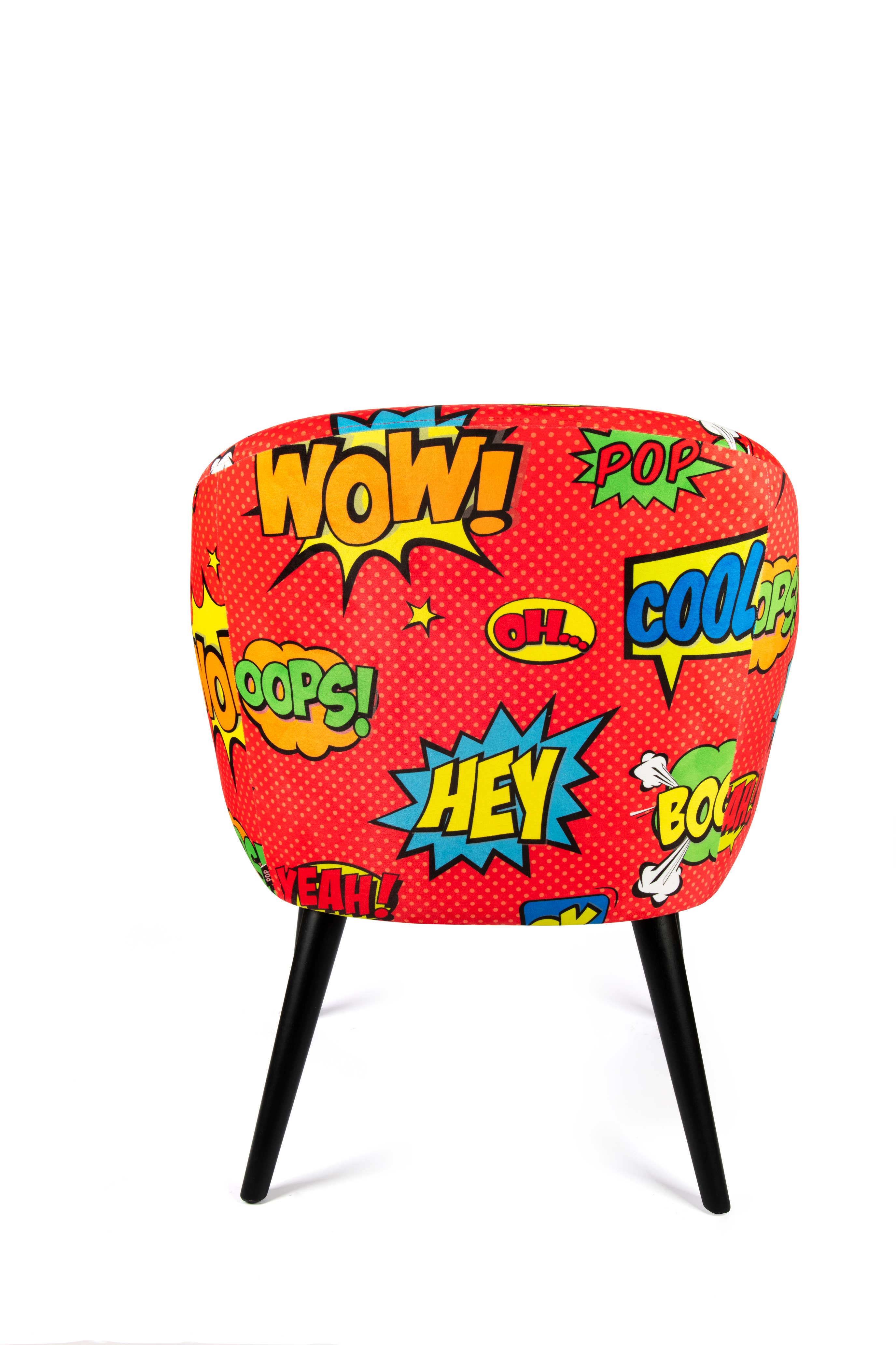 Bergamaschi & Vimercati S.p.a. - Wholesale Chair - Pop Armchair in Polyester and Wood – Multicolored Design, 70.5x65x83 cm3