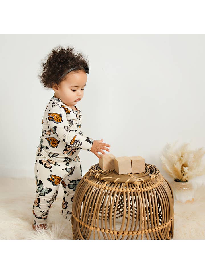 Butterscotch Babies - Wholesale Sleepwear Set - Kids - Bamboo Toddler Two-Piece Pajamas Butterflies