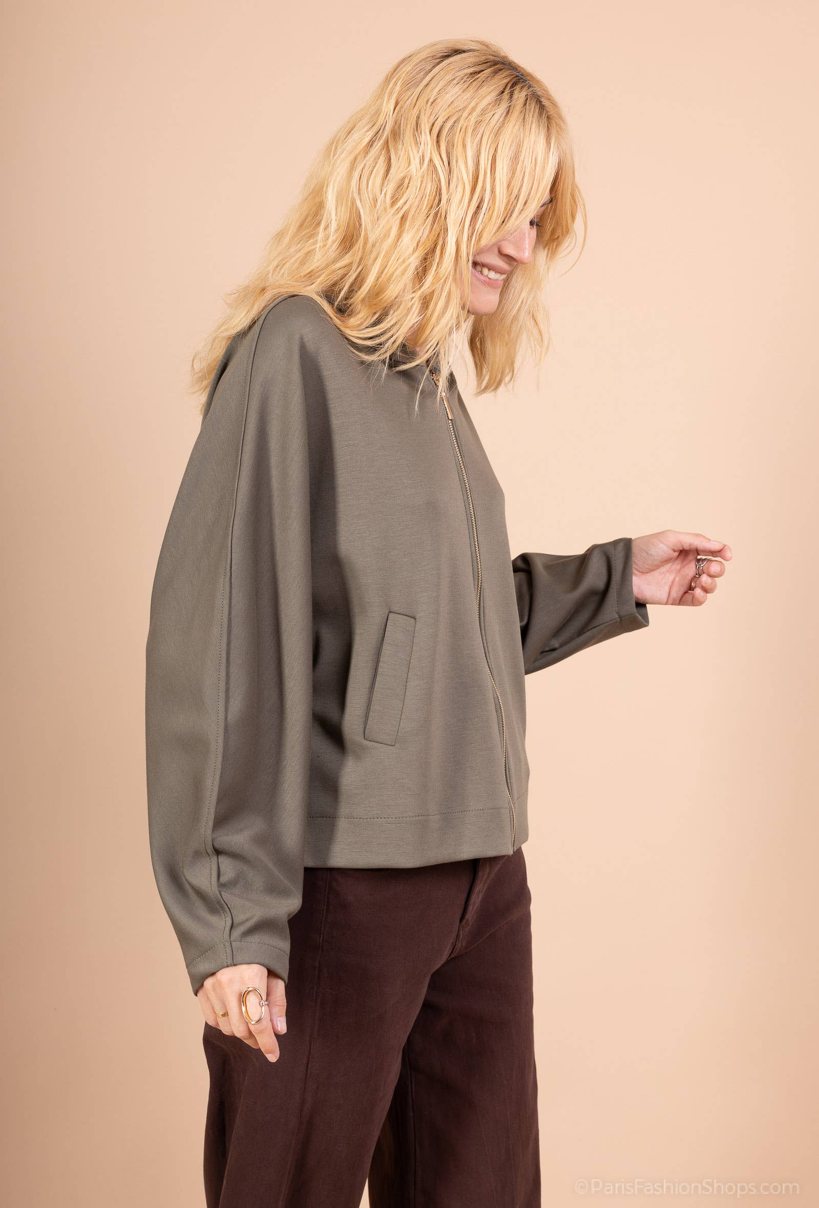 L'Emotion - Vente Sweat à capuche – femme - Sweat à Capuche Zippé Chiné Stretch Poches à Découdre7