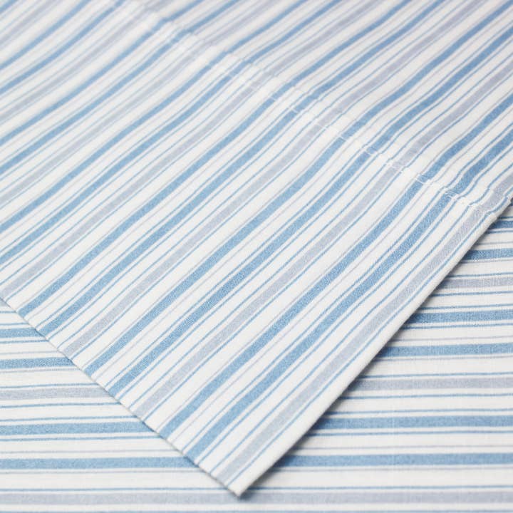Mélange Home - Wholesale Sheet Set - Shirt Stripes Printed Cotton Percale Sheet Set17