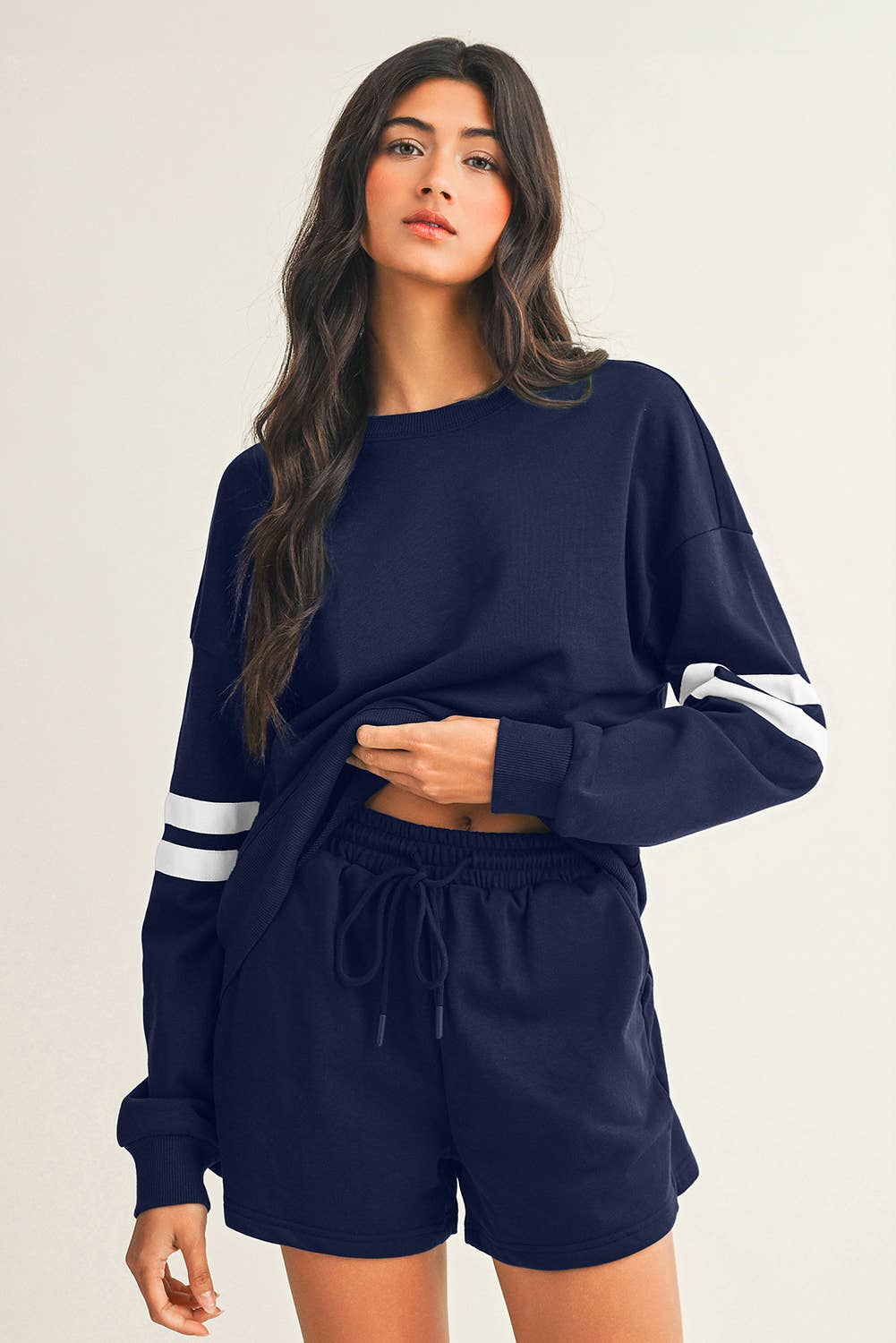 Little Daisy Closet - Wholesale Lounge Set - Women's -  LDC Solid Casual Pocket Shift Long Sleeve Top And Pants Set4