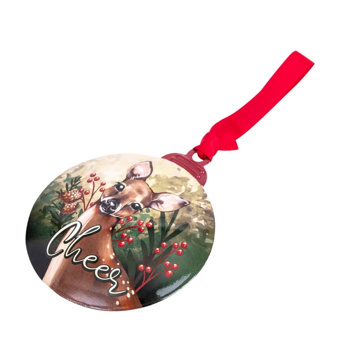 Divinity Boutique - Wholesale Ornament - Metal Ornament: Cheer (Deer)2