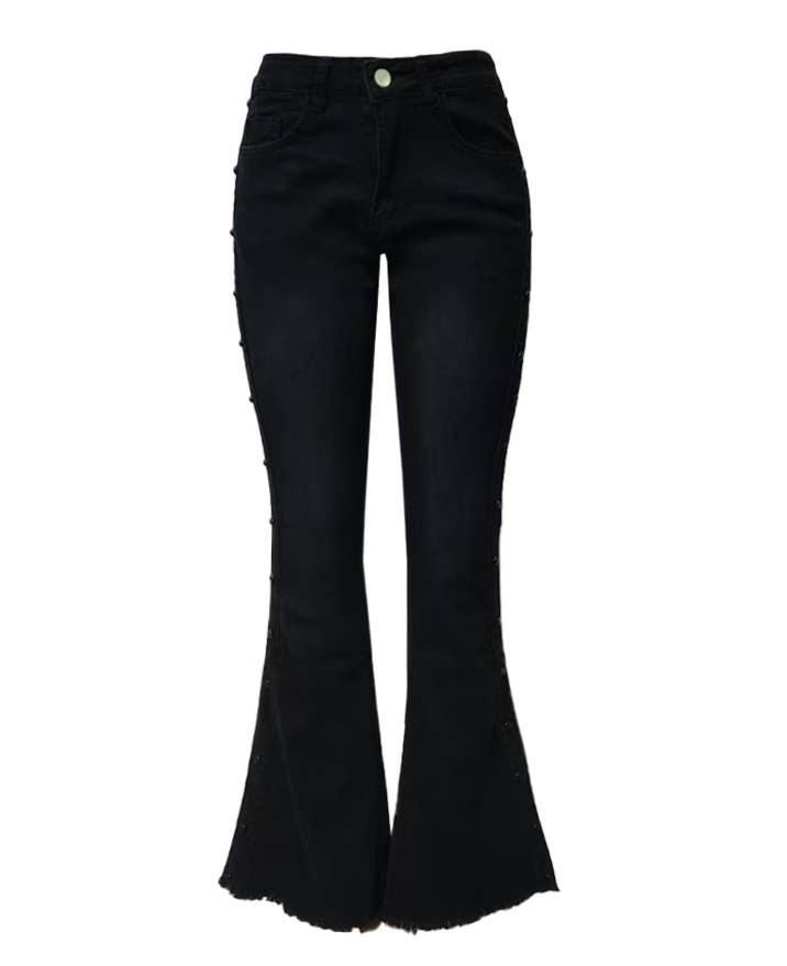Rosa Clothing - Wholesale Jeans - Women's - High Waisted Stretch Drag Flare Jeans1