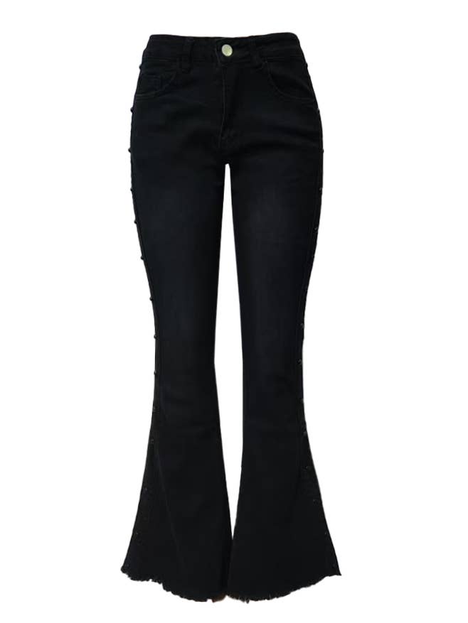 Rosa Clothing - Wholesale Jeans - Women's - High Waisted Stretch Drag Flare Jeans1