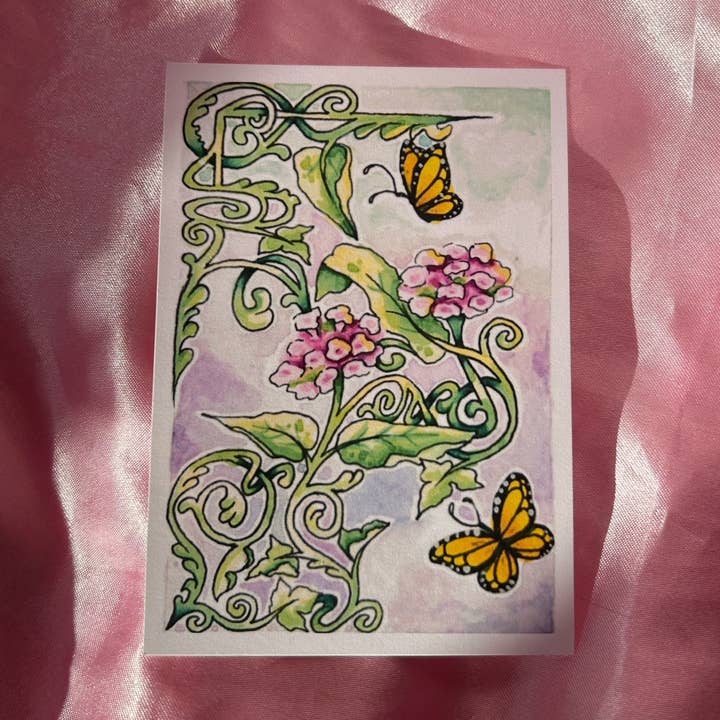 Monarch Butterflies A7 Watercolour Print for wholesale by Bellis Art Studios