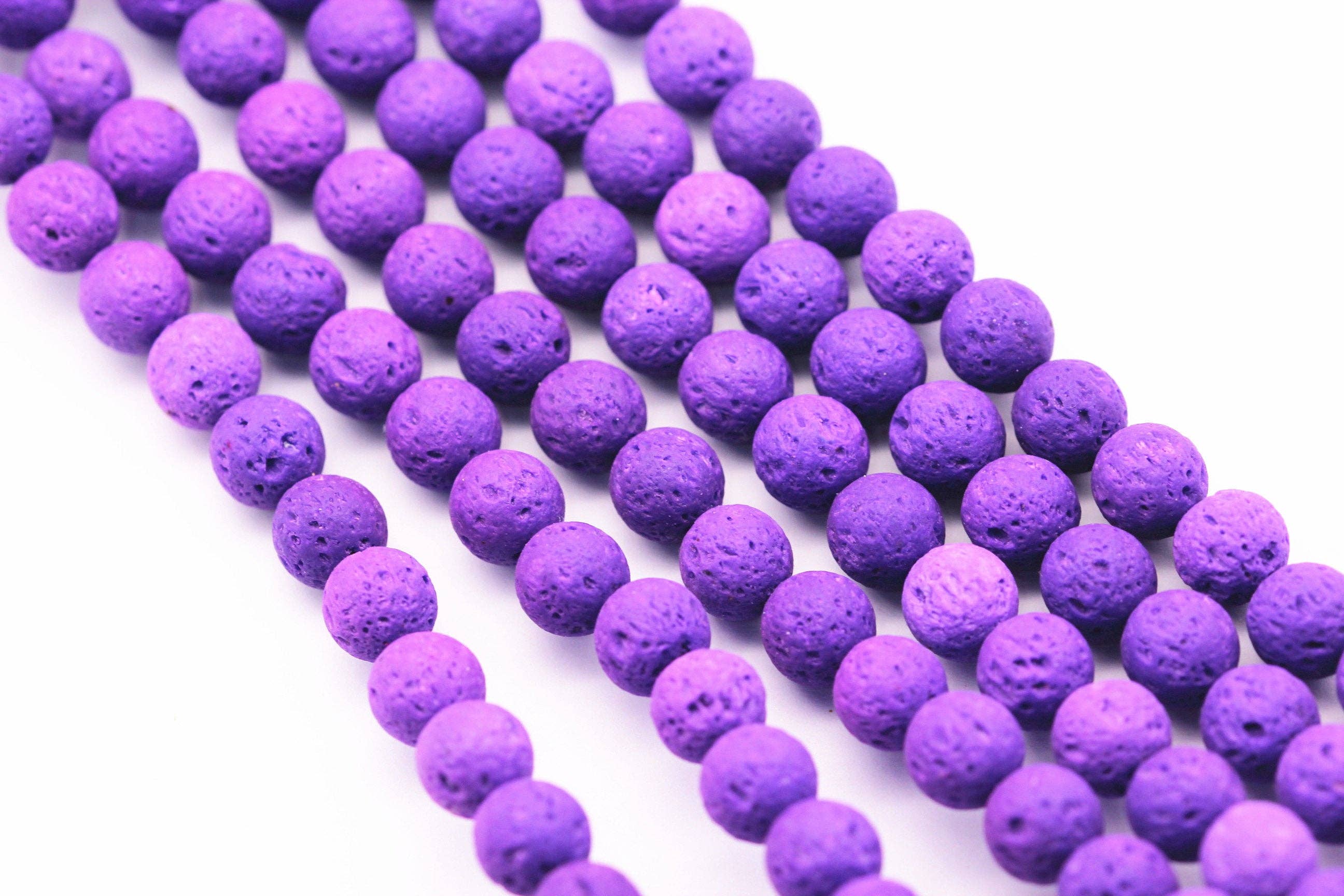 CRCBEADS - Wholesale Beads - Bright Purple Lava Rock Stone Beads 6mm 8mm 10mm 15.5" Strand4