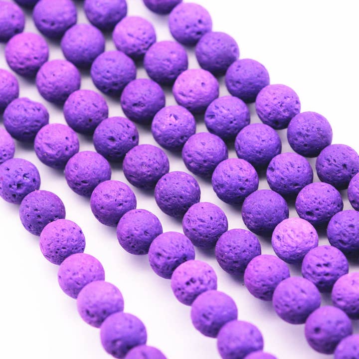 CRCBEADS - Wholesale Beads - Bright Purple Lava Rock Stone Beads 6mm 8mm 10mm 15.5" Strand4