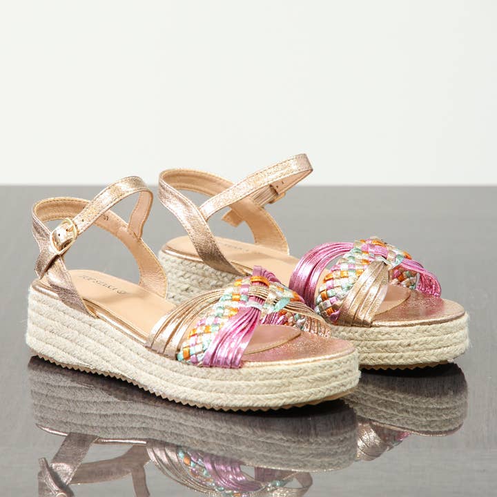 Top Staka - Wholesale Wedges - Women's - BG-732 Women's Braided Wedge Sandals - Espadrille Platform8