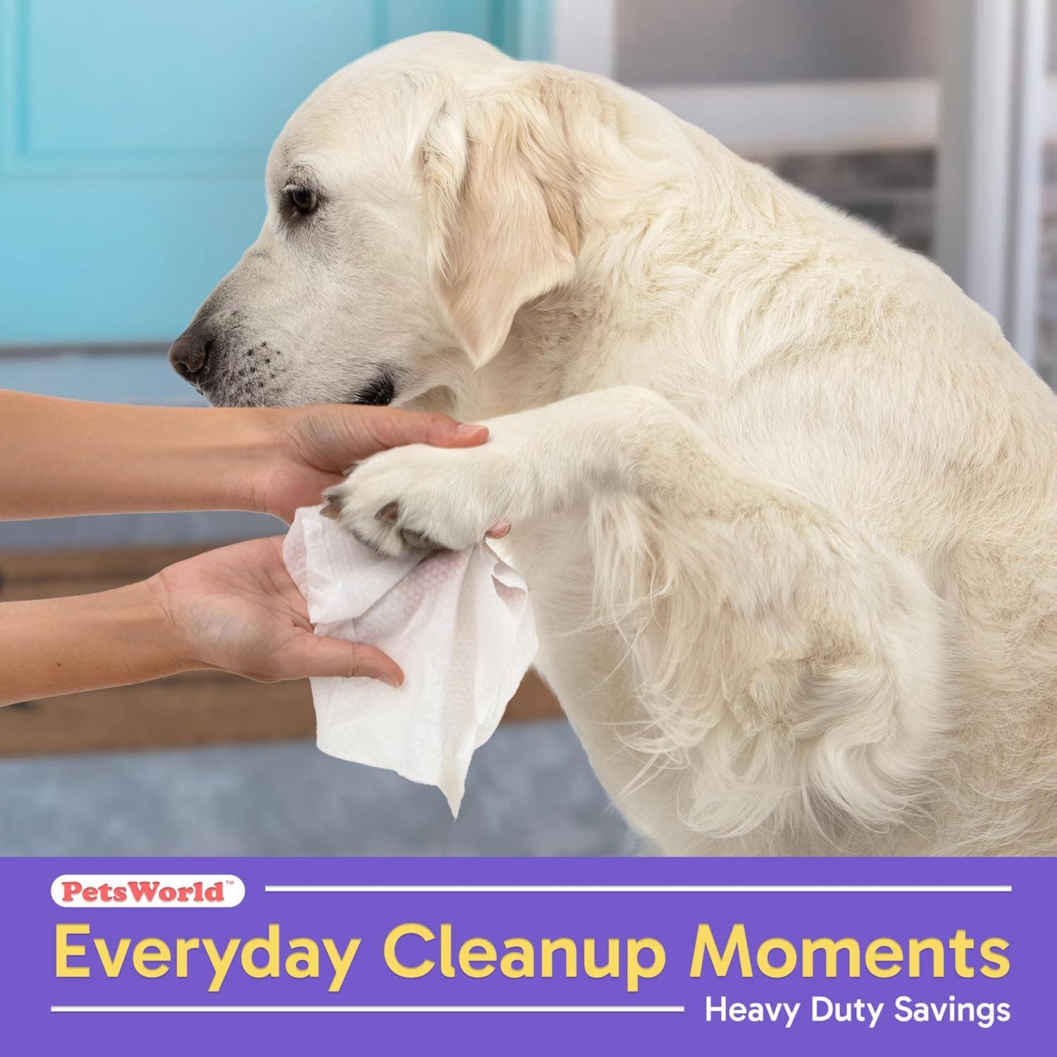 PetsWorld Inc - Wholesale Pet Grooming Aid - Dog - PetsWorld Unscented Pet Wipes – 50 Wipes, 1 Pack2