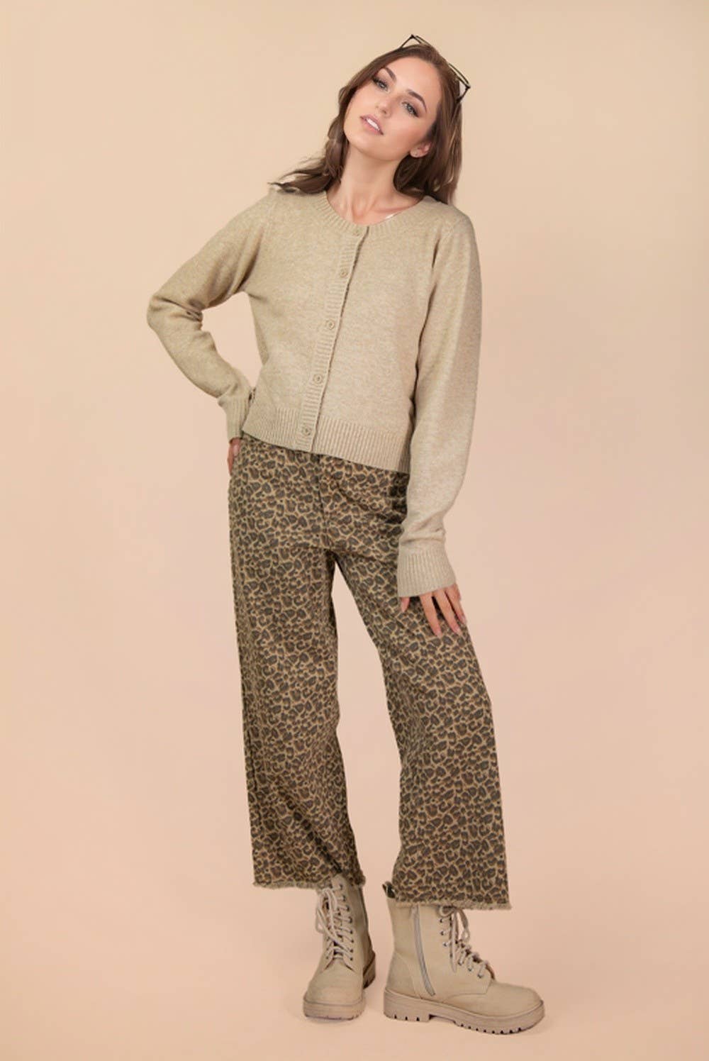 VERY J - Wholesale Cardigan - Women's - 12W3475N-Print & Solid Soft Knit Sweater Cardigan17