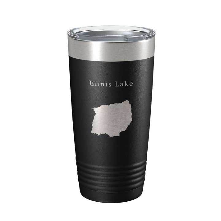 Tazza da viaggio Ennis Lake Map Tazza da viaggio isolata con incisione laser Tazza da caffè Montana 20 oz per la vendita all'ingrosso da parte di CarveBright