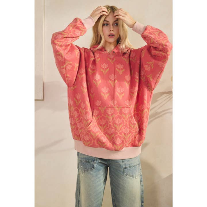 Bedrukte Fleece Hoodie voor wholesale door Veveret