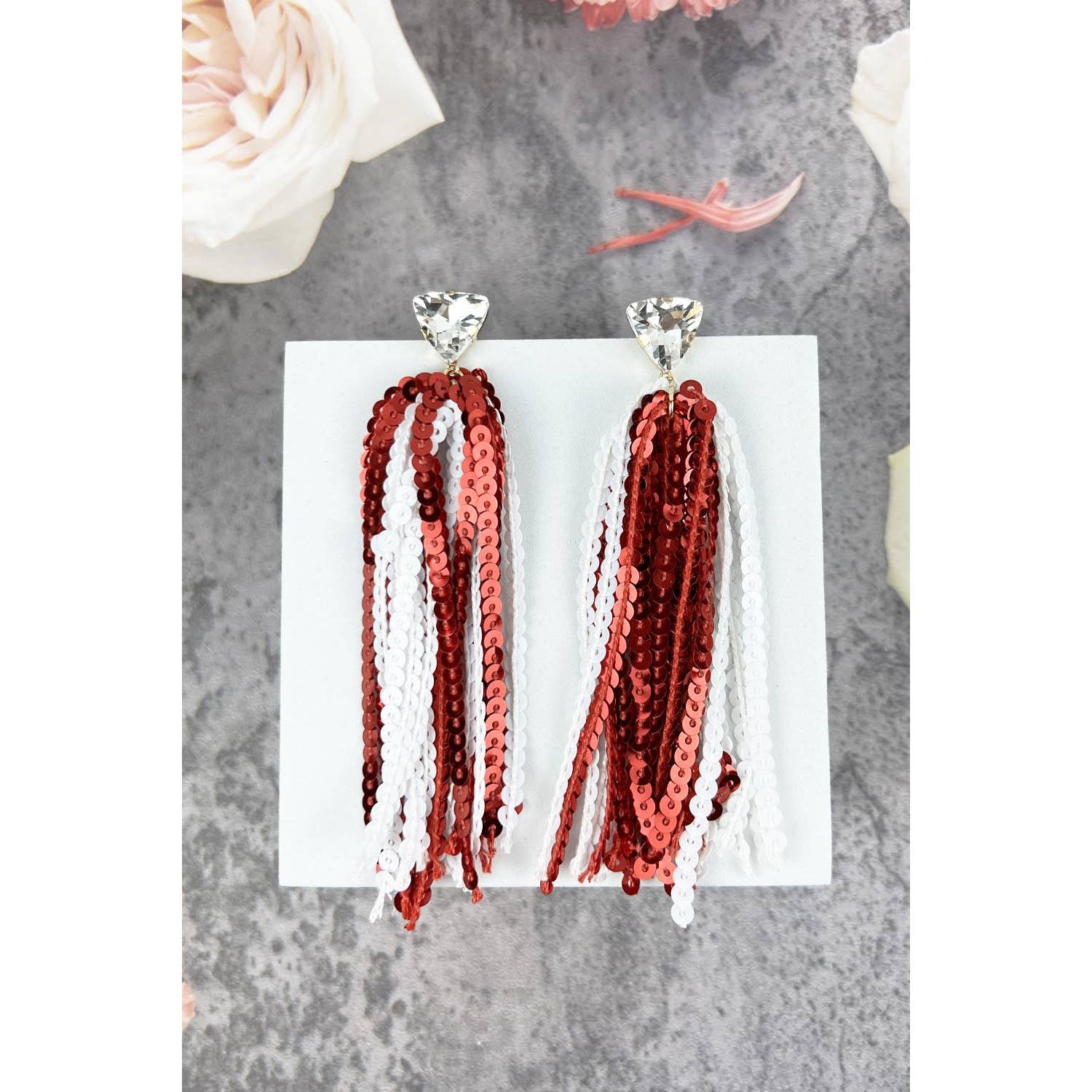 JHP Collection - Wholesale Dangle Earrings - GAME DAY SHINNY DROP SPORTS SEQUINS POST EARRINGS16