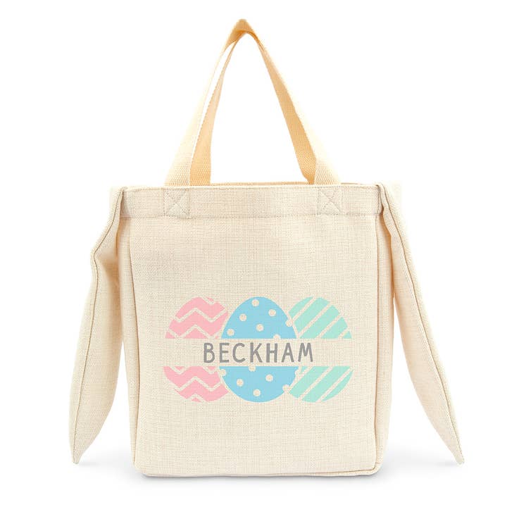 Personalized Fabric Easter Bag With Bunny Ears - Egg Hunt for wholesale by Weddingstar Inc.