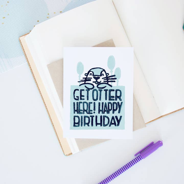 Get Otter Here! Happy Birthday Card for wholesale by Hop & Flop