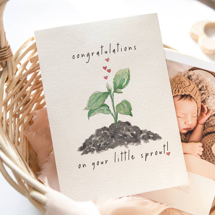 Lizzy & Grace - Wholesale Baby Card - Little Sprout | Congratulations | New Baby | Expecting Card3