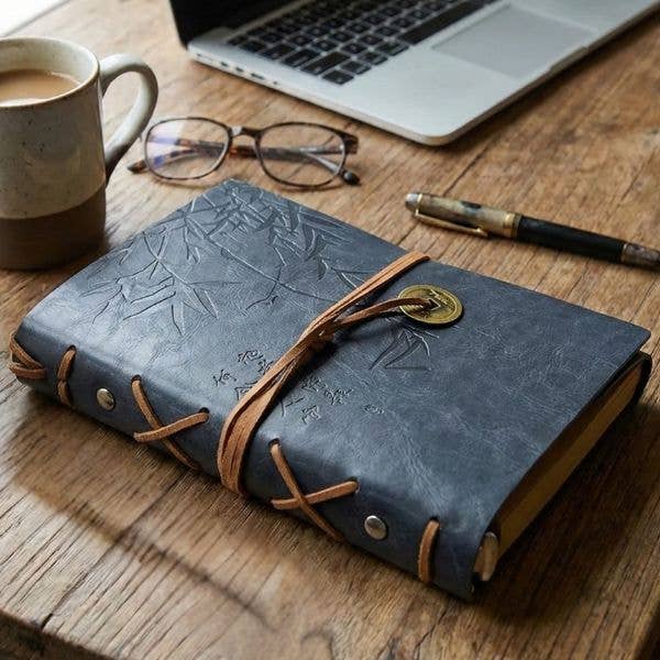 Original Source - Wholesale Journal/Diary - Asian Bamboo Leatherette Journal - Grey2