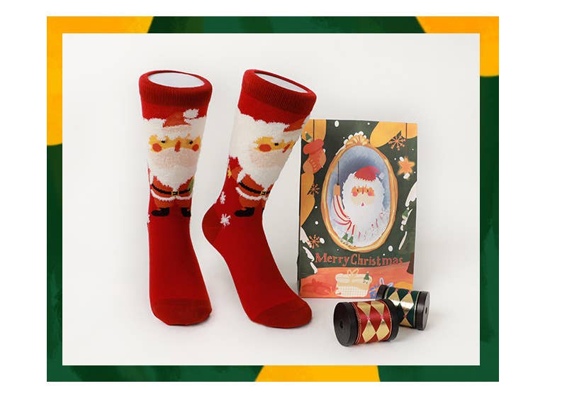 Sacchetto regalo - 3 paia Sacchetto regalo per 3 paia di calzini natalizi spessi e caldi di media lunghezza in vendita all'ingrosso su Faire6