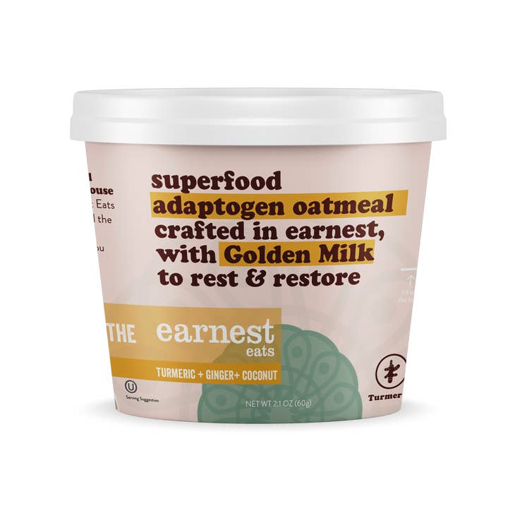 Golden Milk Superfood Adaptogen Oatmeal Cups for wholesale by Earnest Eats