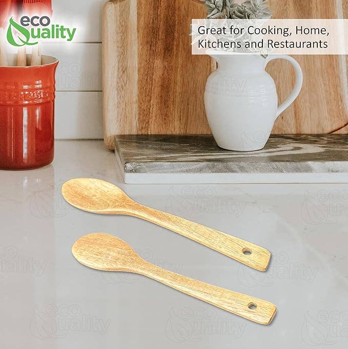 EcoQuality - Wholesale Kitchen Spoon - Large Solid Wooden Cooking Spoon for Stirring & Mixing5