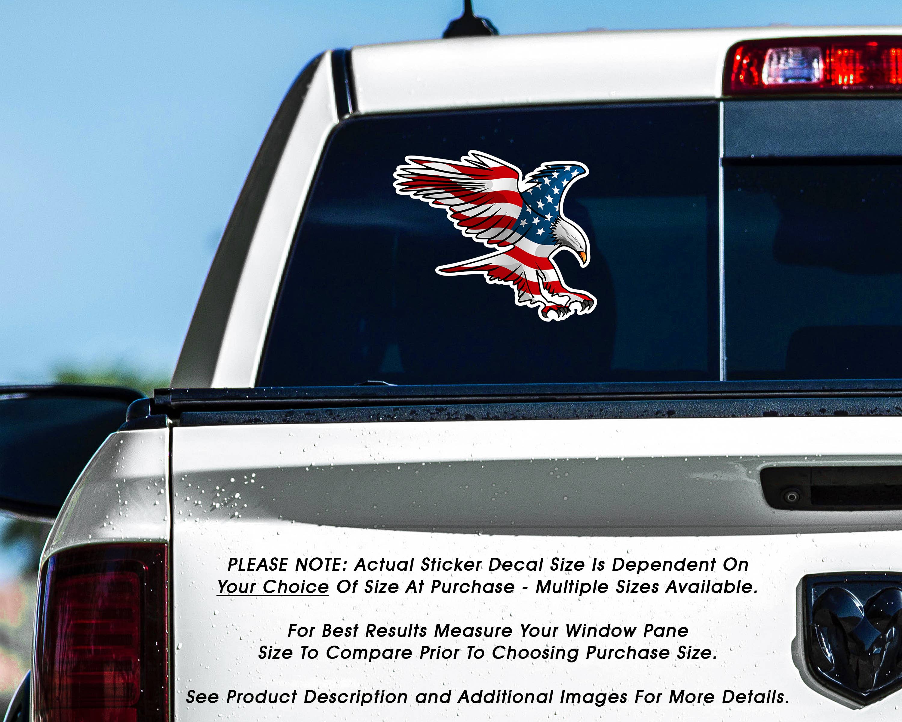 Groovy Giftables - Wholesale Sticker - USA Flag Patriotic Eagle Swooping American Car Decal Sticker4