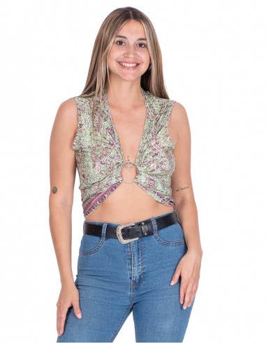 Grün Vielseitiges Top von Atar zum Binden oder Kreuzen für den Großhandel auf Faire0