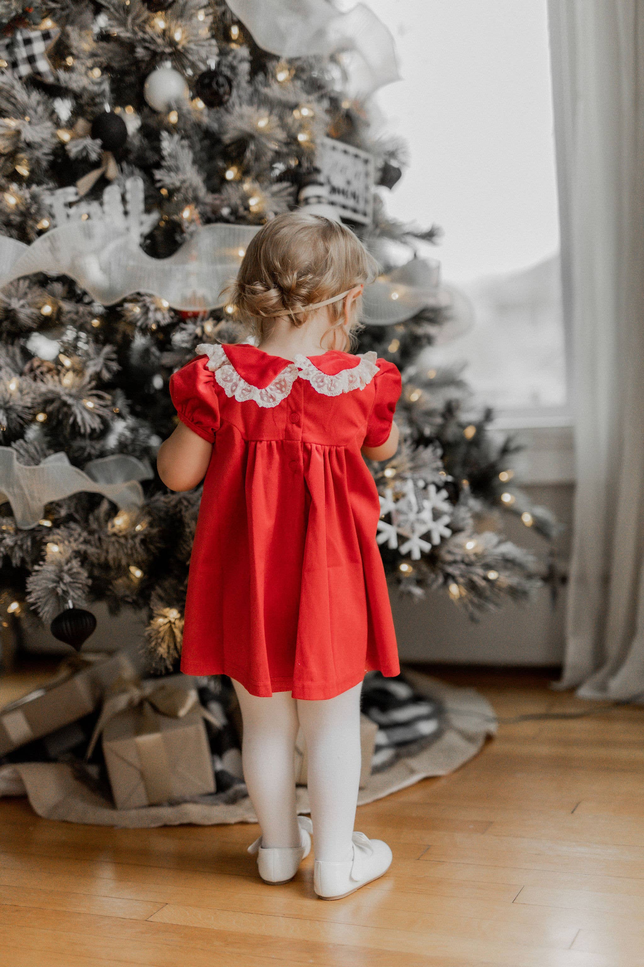 Strawberry Jam Kids - Wholesale Dress - Kids - Red Velvet Girls Christmas Dress Vintage Style Baby Toddler8