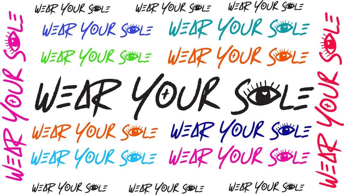 Wear Your Sole - Wholesale Shoe Jewelry - Women's - WYS Small Shoe Tattoo - Colorful Words1