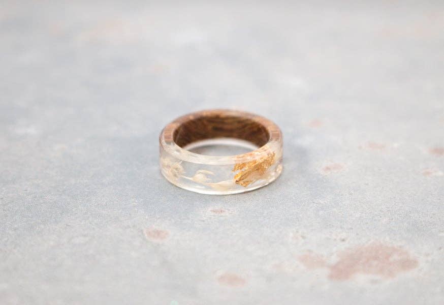 Hipster Row - Wholesale Band/Stacked Ring - Glass Wood Ring1