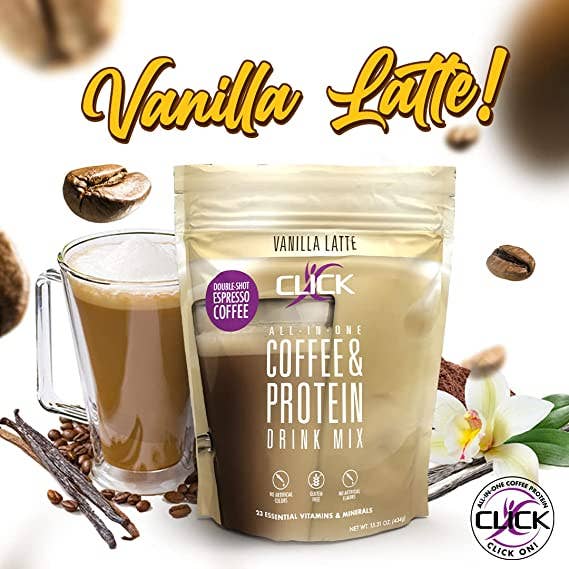 CLICK Coffee Protein Drink - Wholesale Protein/Superfood Powder - CLICK Coffee Protein Powder Meal Replacement, Vanilla Latte5