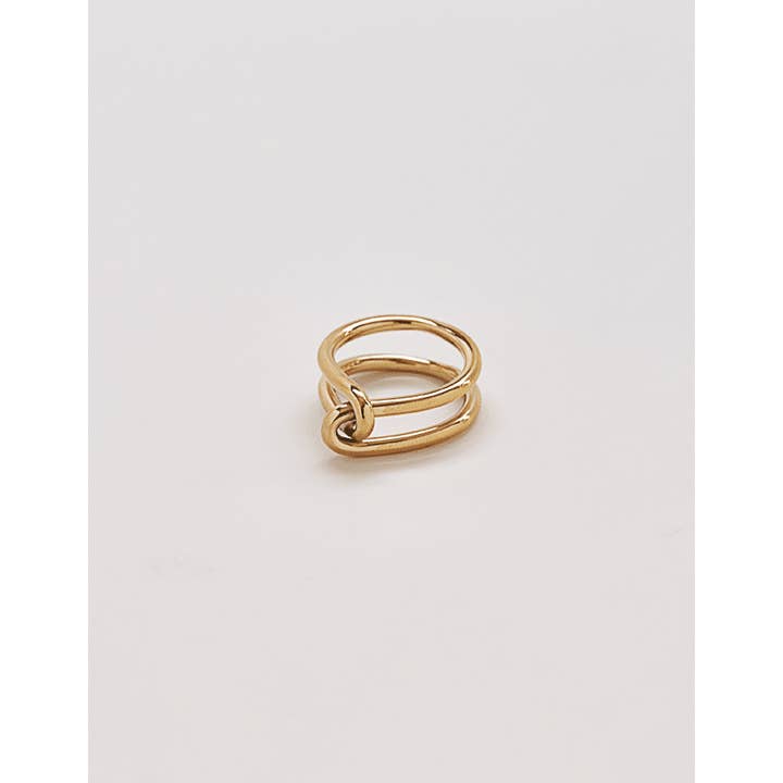 Admiral Row Jewelry – Großhandel Band/Stapelring – Goldener Statement-Ring mit Doppelknoten - Anlauf-/Wasserbeständig; Weihnachtsgeschenk 2025