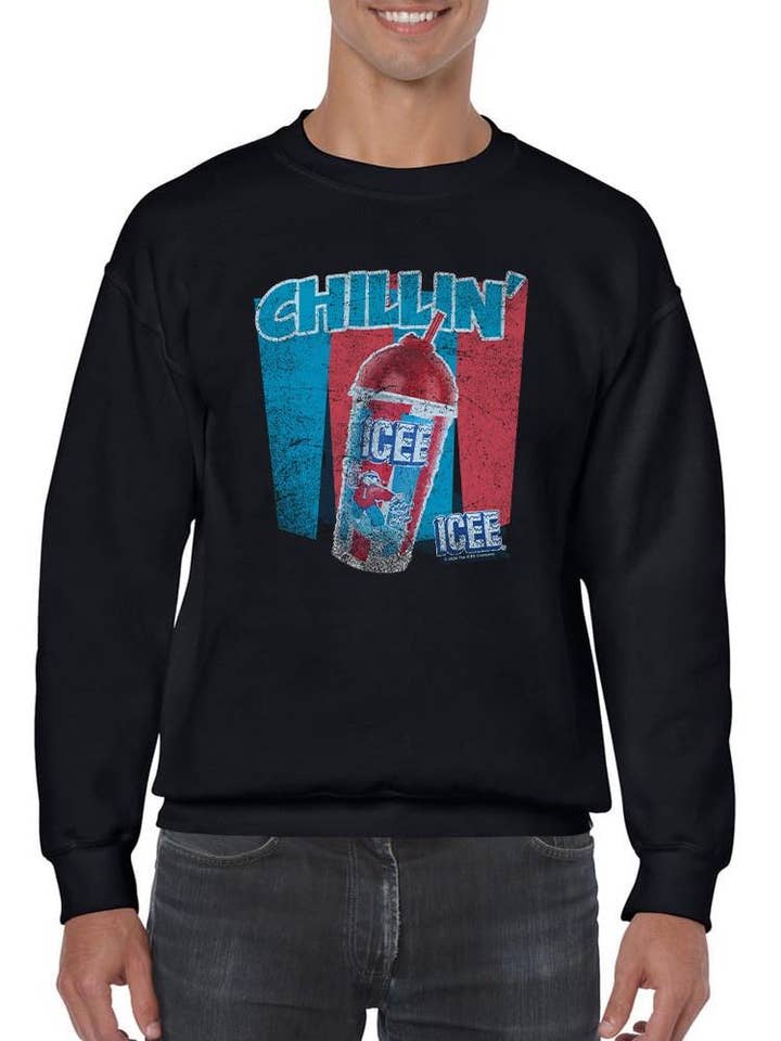 Officially Licensed ICEE Chillin' Trendy Drink - Retro Beverage Graphic Men's Sweatshirt for wholesale by Snack Tees