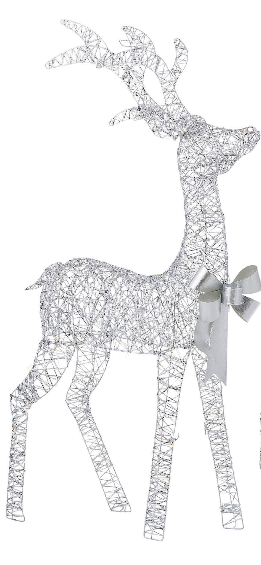 Seasonal LLC - Wholesale Christmas Decoration - Metallic Silver Reindeer with Warm White LED Lights (Plug In) Sold Separately2