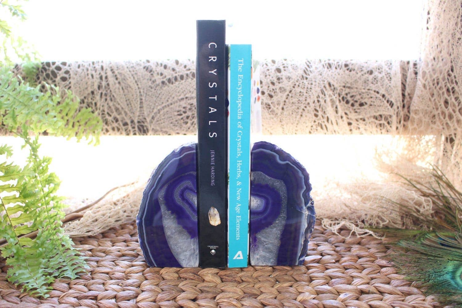 Rock Paradise - Wholesale Bookend - Crystal Purple Agate Geode Bookends 1-3 lb Pair1