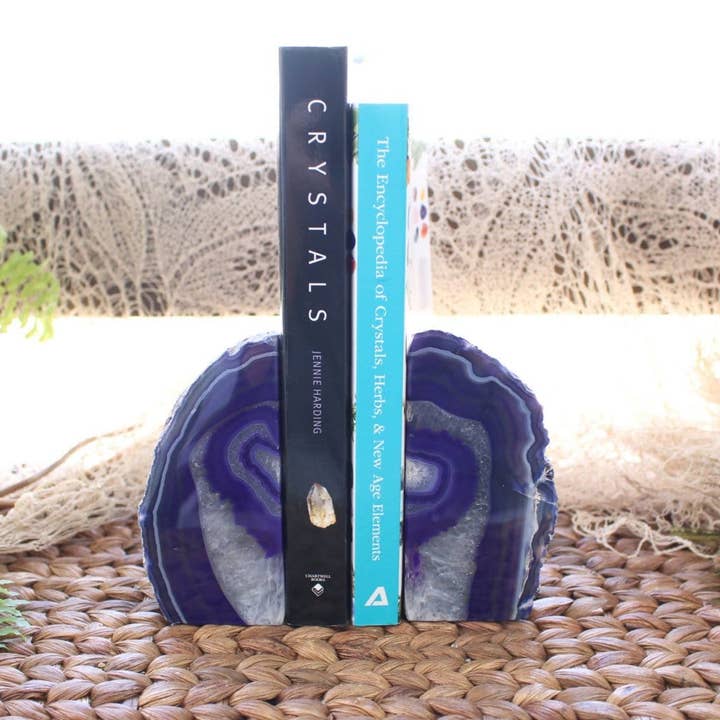 Rock Paradise - Wholesale Bookend - Crystal Purple Agate Geode Bookends 1-3 lb Pair1
