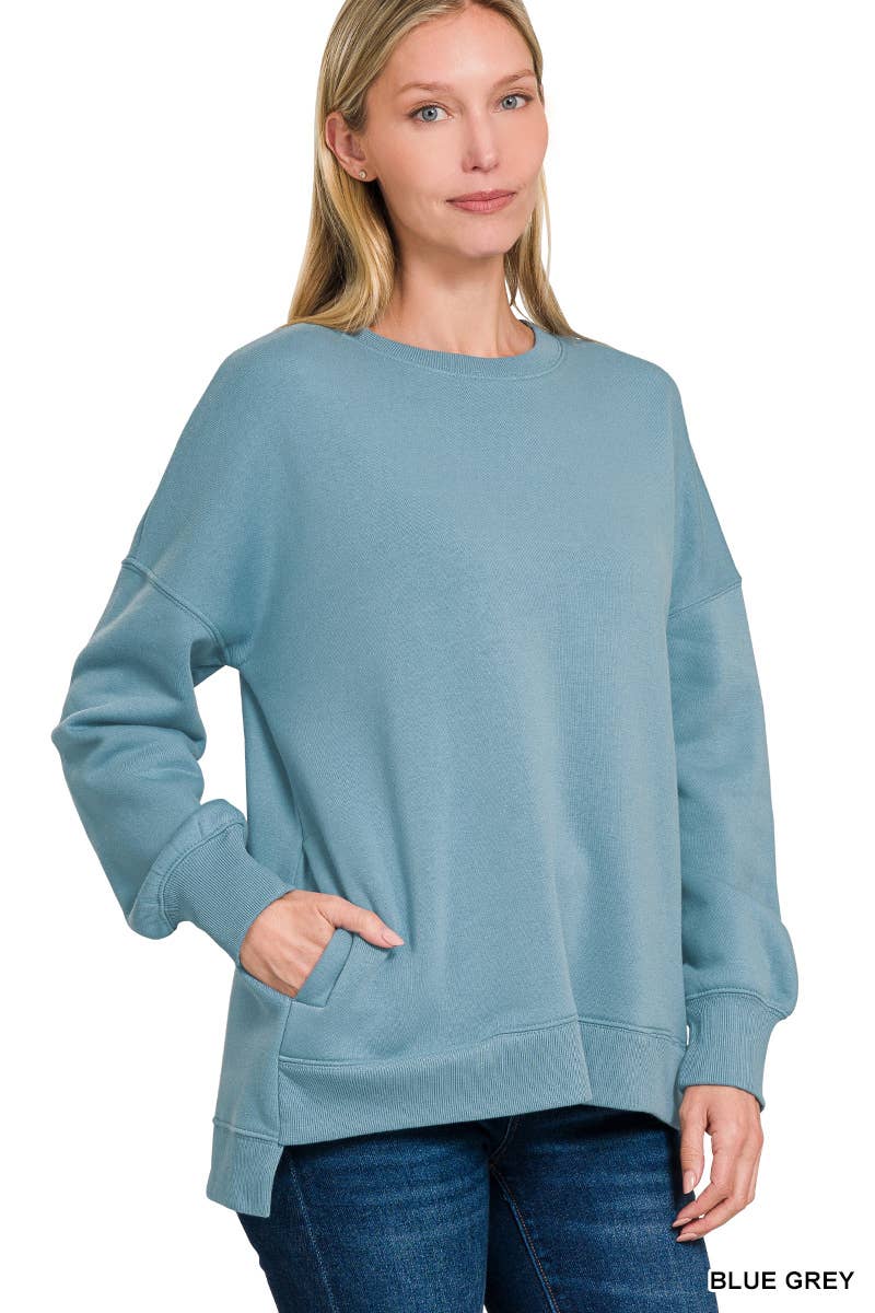 42POPS - Wholesale Sweatshirt - Women's - ',,, Fleece Hi Low Hem Pullover With Pockets81