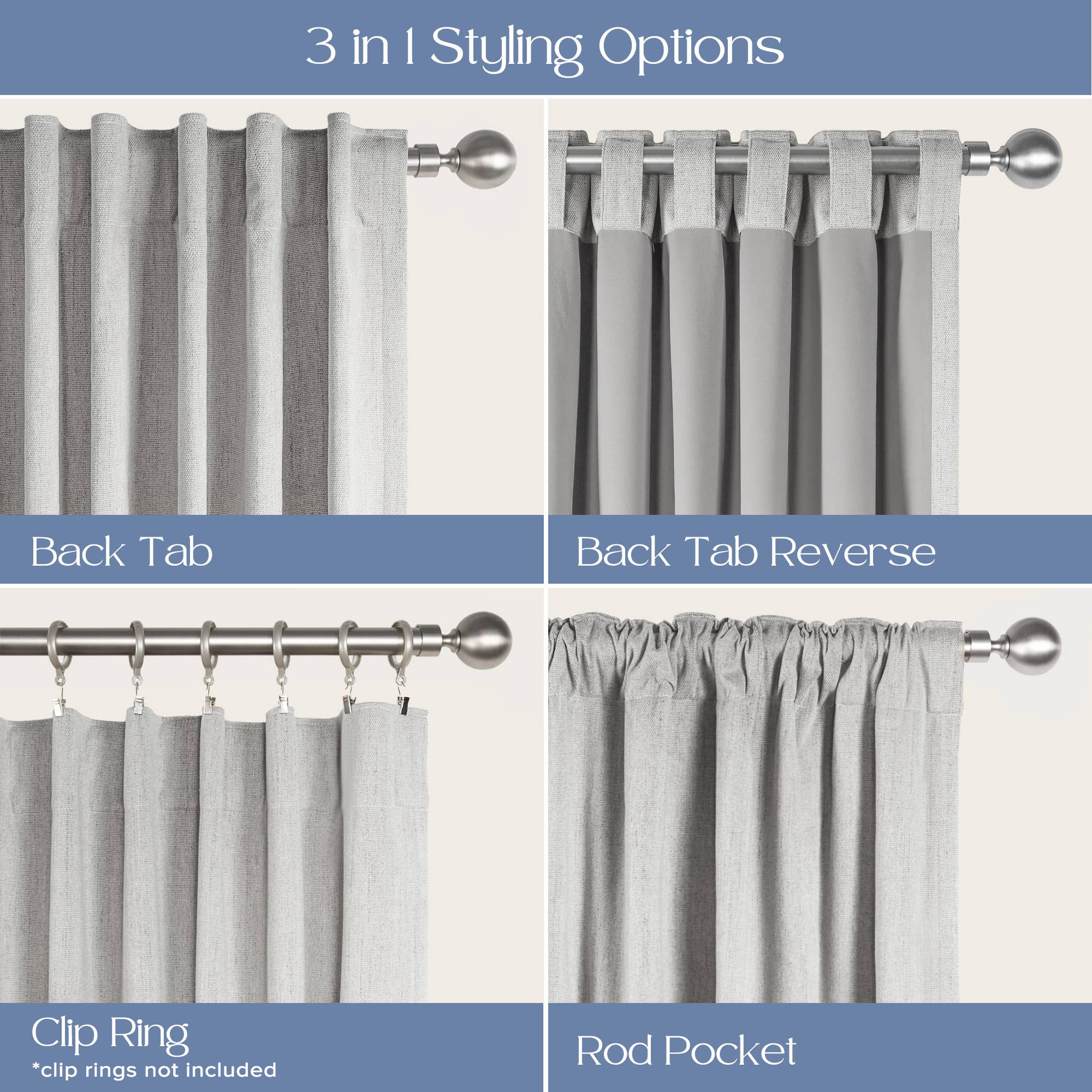 Awesome Home - Wholesale Curtain - Chenille Blackout Back Tab Curtains Pair, 2 Panels18