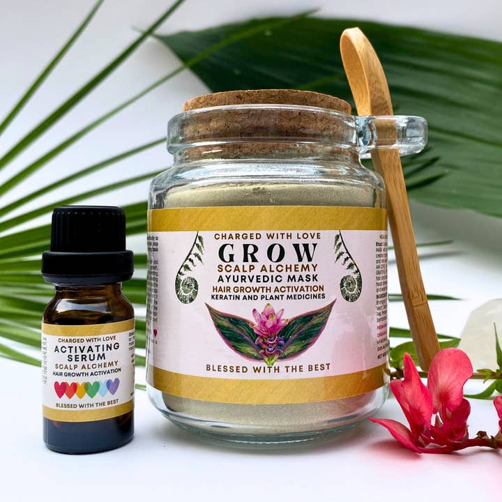 GROW Ayurvedic Mask With Keratin For Hair Growth And Repair for wholesale by The Sacred Essence