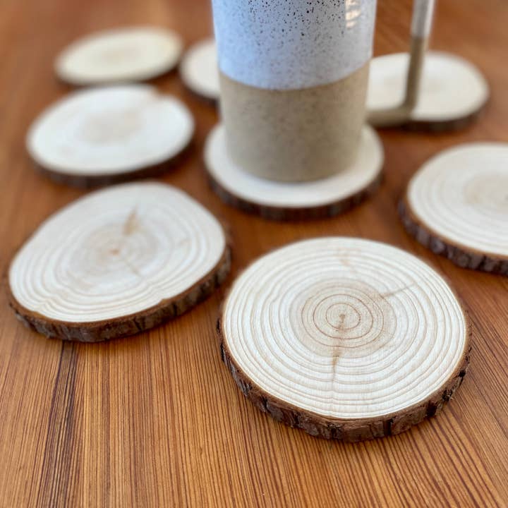 Munsell Made - Wholesale Coasters - Wood Slice Coasters1
