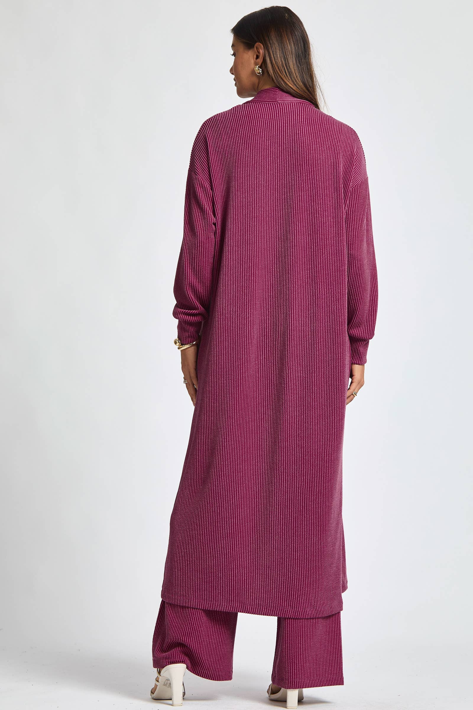 Dear Scarlett - Wholesale Top & Pant Set (NOT Loungewear) - Women's - Longline Cardigan + Relaxed Pants 2 Piece14